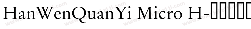 HanWenQuanYi Micro H字体转换